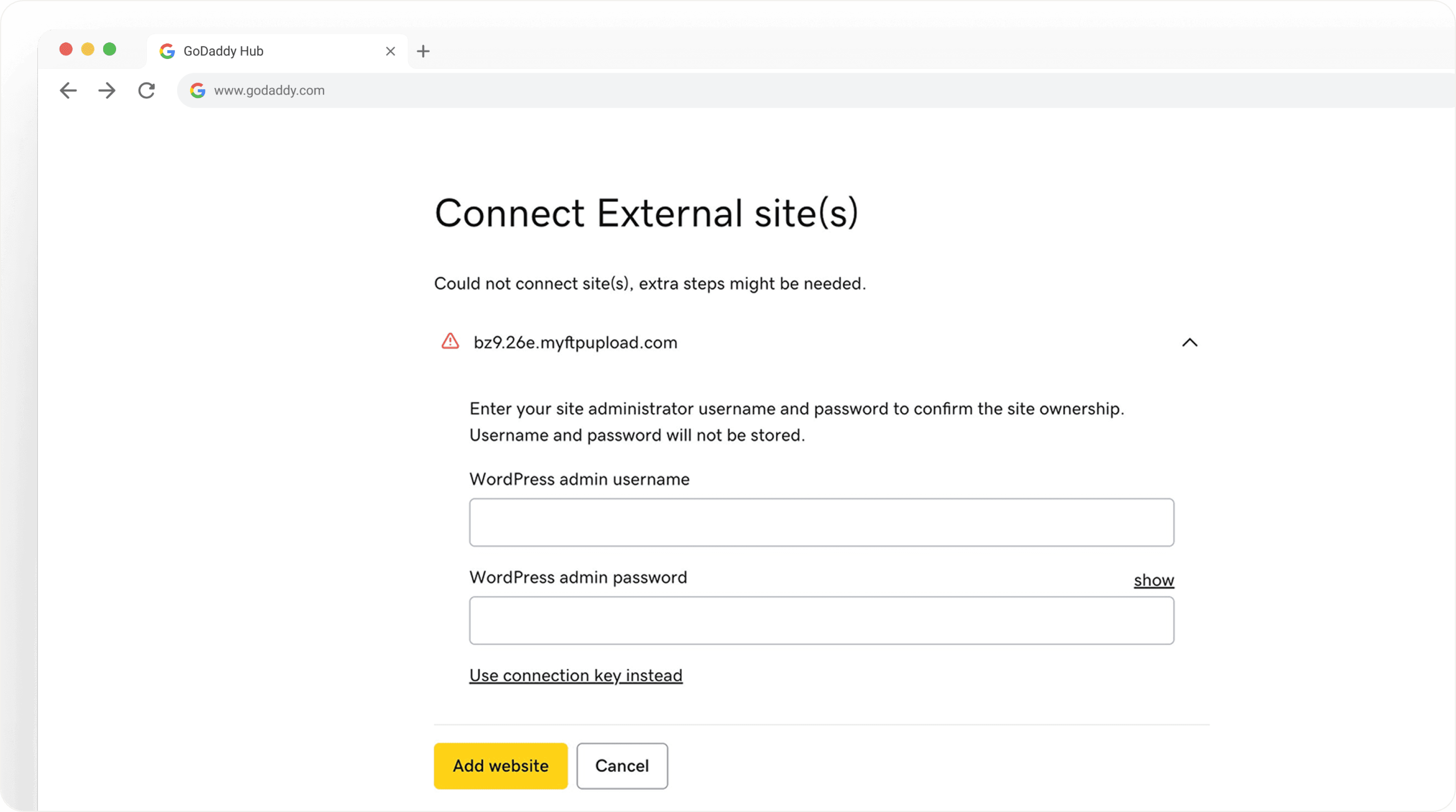 Before: verification step surfaced as an error